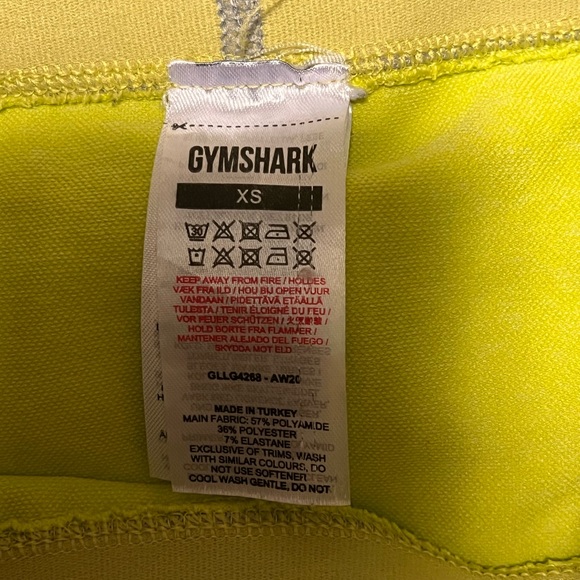 Gymshark - activewear leggings. XS small. Worn only once. Bright yellow green - Picture 6 of 7
